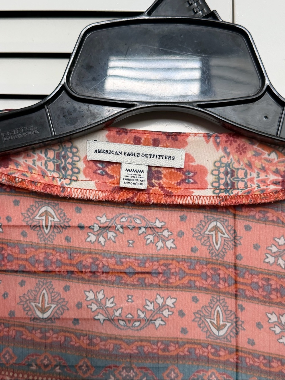 American Eagle Outfitters Rust and Cream Boho Floral Kimono - Picture 3 of 5